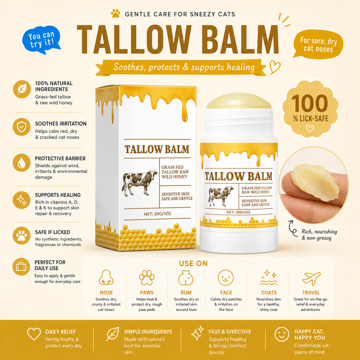 Cat Nose Tallow Balm